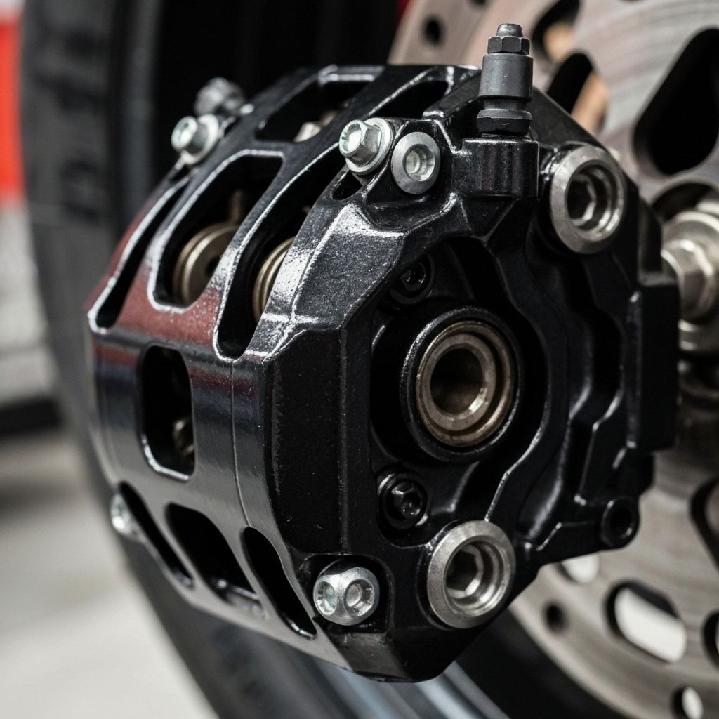 Brake caliper close-up