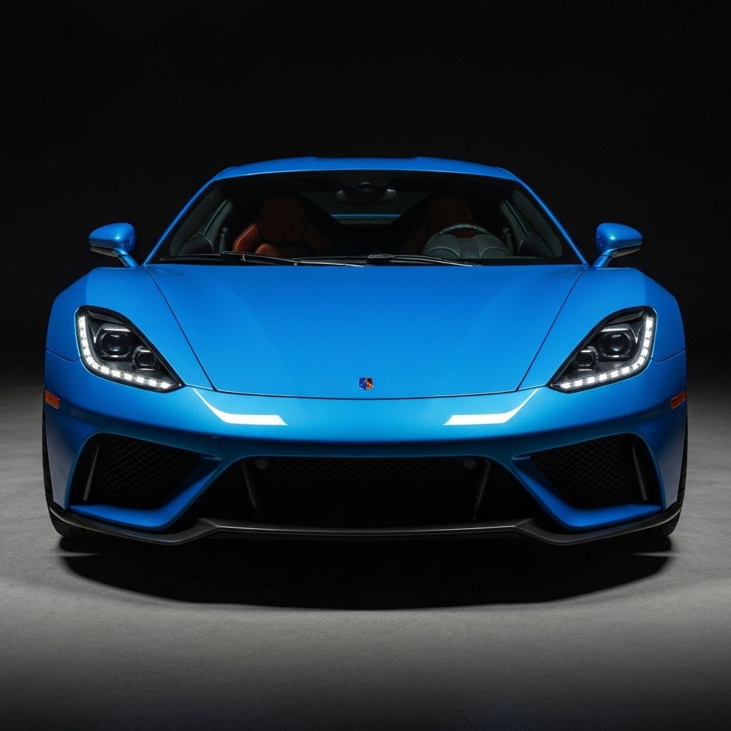 Luxury supercar studio front