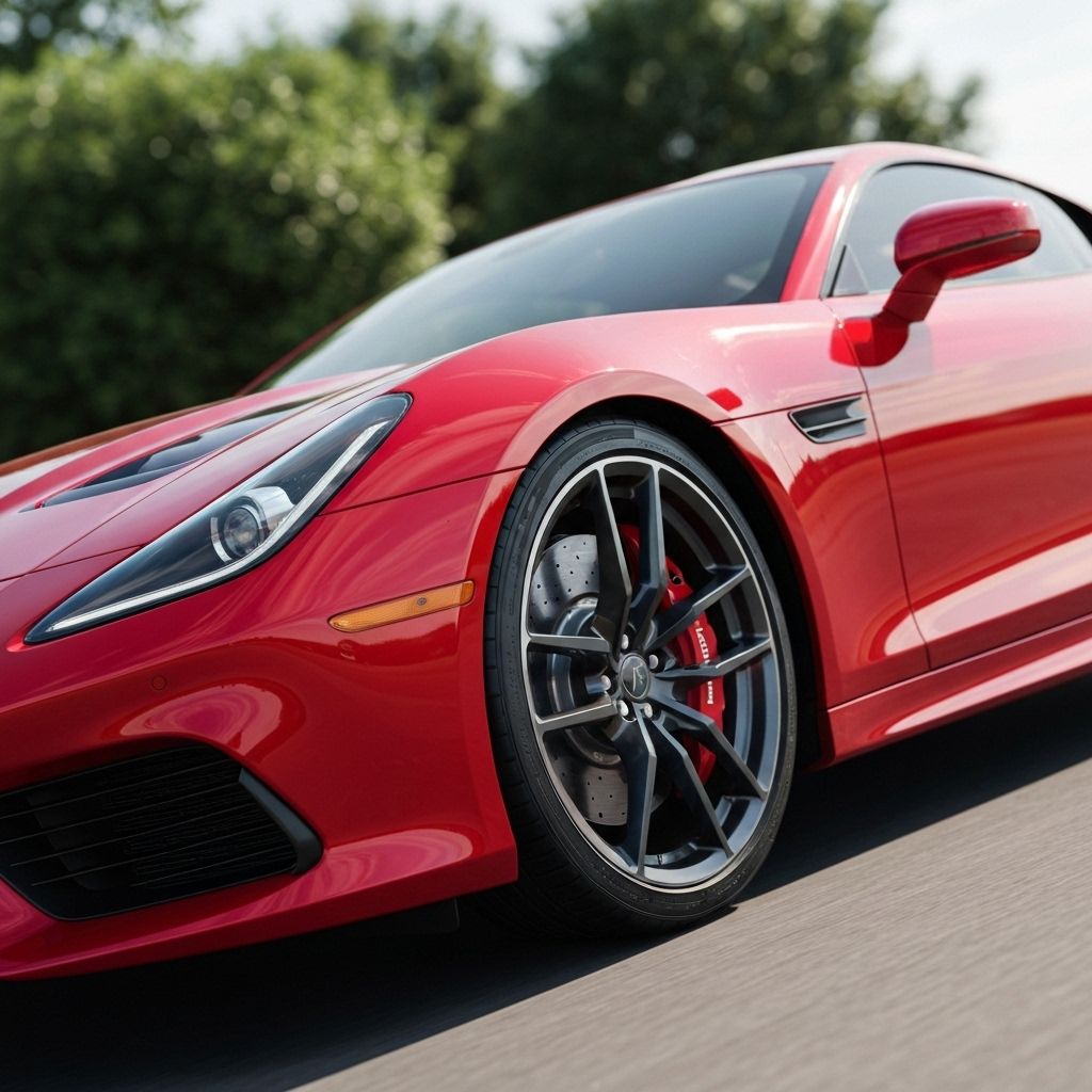 Red sports car front quarter